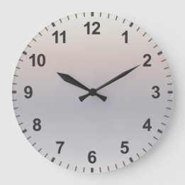 Beige Taupe Gradient Minimal Numbers Large Clock