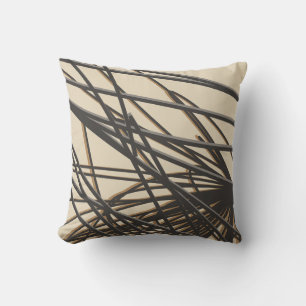 Beige Taupe & Grey Modern Stylish Abstract Cushion