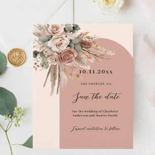 Beige taupe roses arch wedding Save the Date