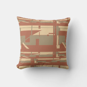 Beige Taupe Southwest Look Motif on Light Rust Cushion