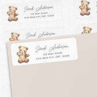 Beige Teddy Bear Gender Neutral Baby Shower
