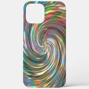 Beige to lilac blue pearly or metallic swirl iPhone 12 pro max case
