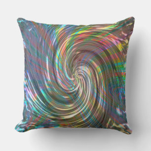 Beige to lilac blue pearly or metallic swirl cushion