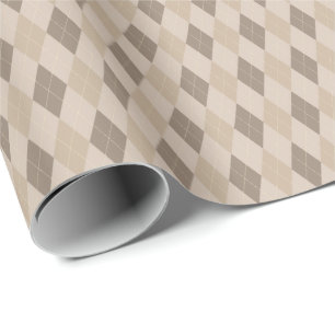 Beige Tones Argyle Wrapping Paper