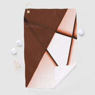 Beige trapeze rectangle under dark brown sheet golf towel