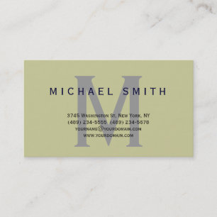 Beige Trendy Monogram Consultant Business Card