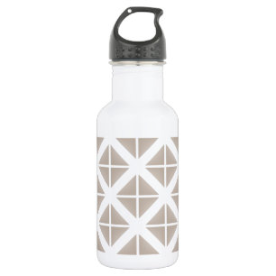 Beige Trendy Triangle Pattern 532 Ml Water Bottle