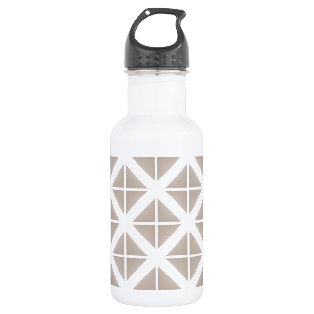 Beige Trendy Triangle Pattern 532 Ml Water Bottle (Front)