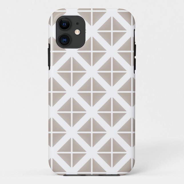 Beige Trendy Triangle Pattern Case-Mate iPhone Case (Back)