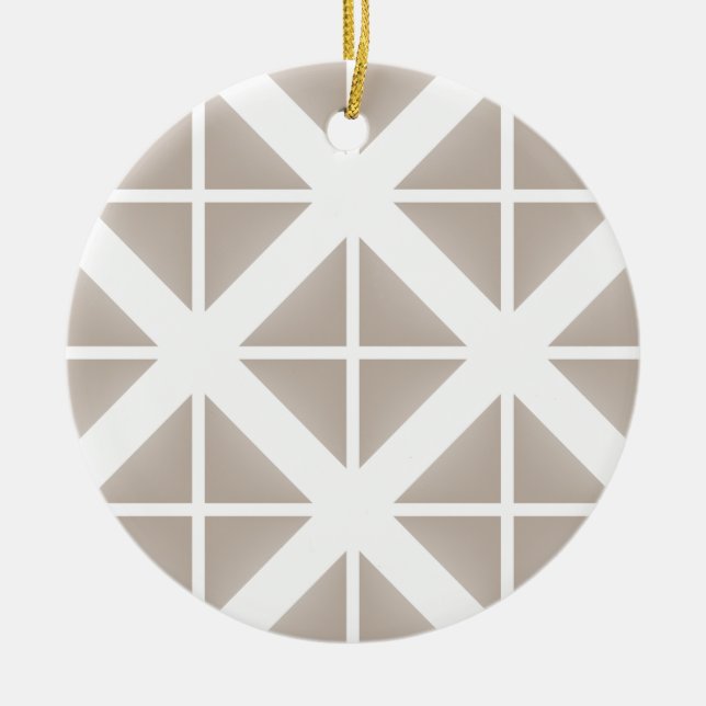 Beige Trendy Triangle Pattern Ceramic Tree Decoration (Front)