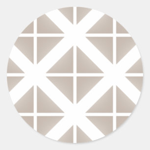 Beige Trendy Triangle Pattern Classic Round Sticker