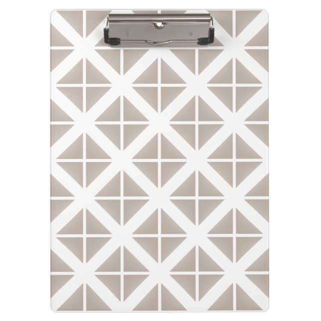 Beige Trendy Triangle Pattern Clipboard (Front)