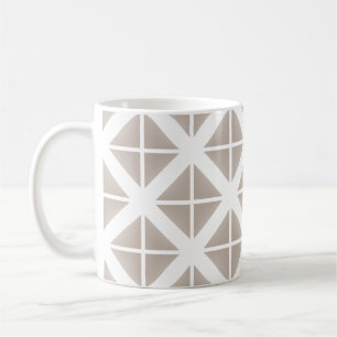Beige Trendy Triangle Pattern Coffee Mug
