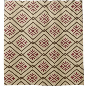 Beige Tribal-Inspired Shower Curtain