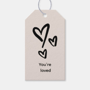 Beige Valentine's Day Gift Tags