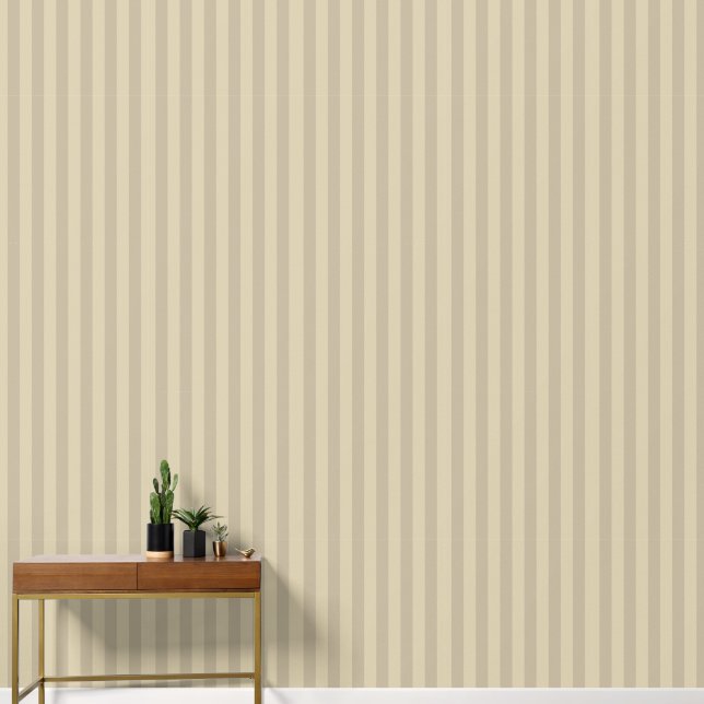  beige vertical stripes thick wallpaper (Hallway)