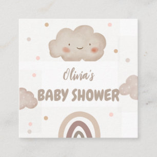 Beige Watercolor Baby Shower Enclosure Card