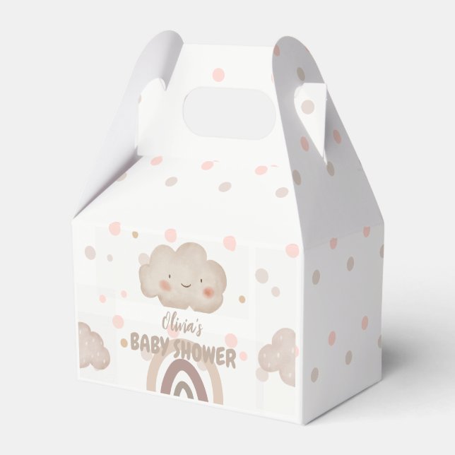 Beige Watercolor Baby Shower Favour Box (Front Side)