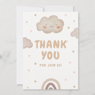 Beige Watercolor Baby Shower Thank You Card