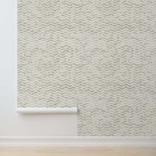Beige Wavy Design Wallpaper