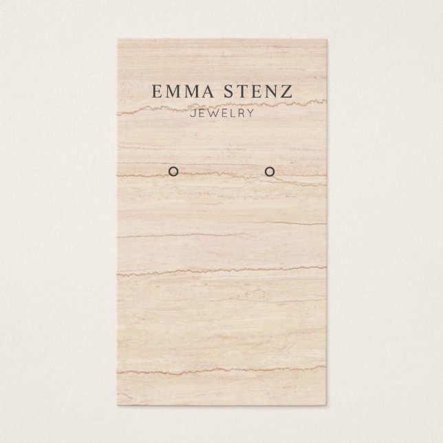Beige Wavy Marble Pattern Earring Display Card (Front)