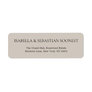 Beige Wedding Address Return Address Label