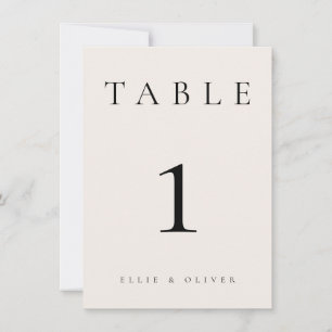 Beige Wedding/Event Table Number