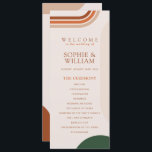 Beige Wedding Program cards, Arch Abstract Boho<br><div class="desc">Modern boho,  double-sided,  program cards with arch shapes. The main colour of the program card is beige,  with arch shapes in dark green,  rust,  and terracotta colours. 
Collection: https://www.zazzle.com/collections/boho_arch_abstract_wedding_collection-119061662657911589</div>