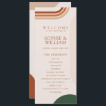Beige Wedding Program cards, Arch Abstract Boho<br><div class="desc">Modern boho,  double-sided,  program cards with arch shapes. The main colour of the program card is beige,  with arch shapes in dark green,  rust,  and terracotta colours. 
Collection: https://www.zazzle.com/collections/boho_arch_abstract_wedding_collection-119061662657911589</div>