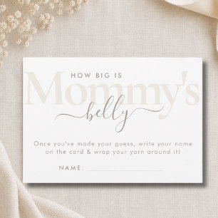Beige White How Big Is Mummy's Belly Game Card