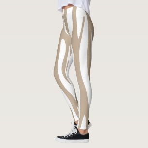 beige white leggings
