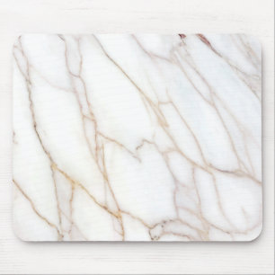 Beige & White Marble Mouse Pad