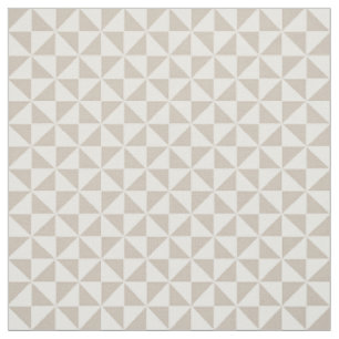 Beige White Modern Triangles Pattern Fabric