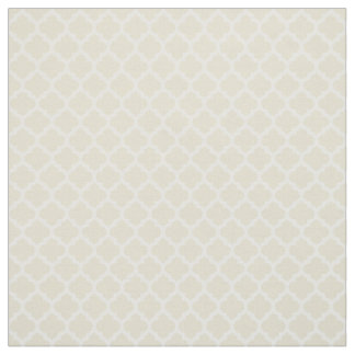 Beige, White Moroccan Quatrefoil Pattern #5 Sz3 Fabric