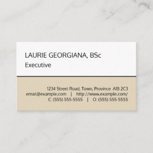 Beige, White, Simple Professional Business Card