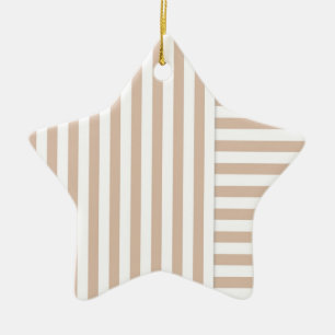 beige white stripe pattern ceramic ornament