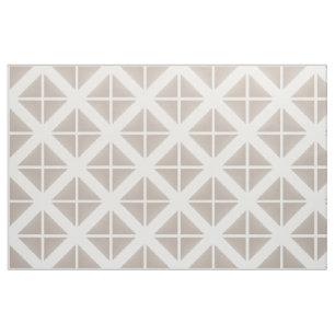 Beige White Trendy Triangles Pattern Fabric
