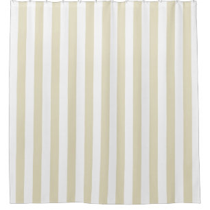 Beige White Vertical Stripe NL #0 Shower Curtain