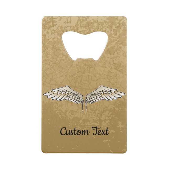 Beige Wings Credit Card Bottle Opener (Front)