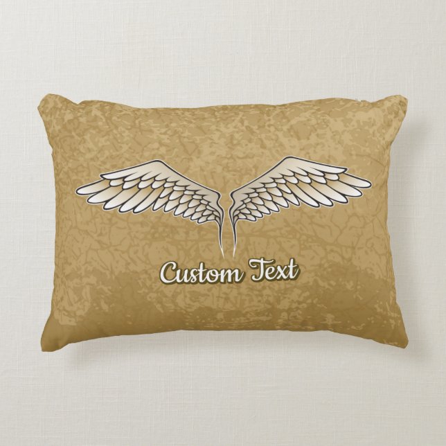 Beige Wings Decorative Pillow (Front)