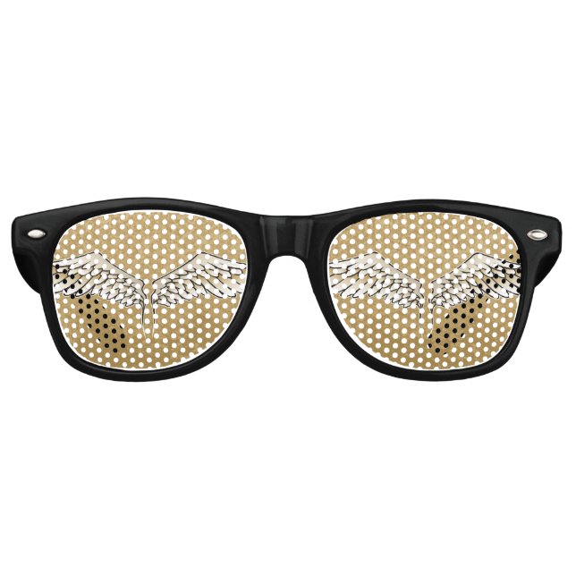 Beige wings retro sunglasses (Front)
