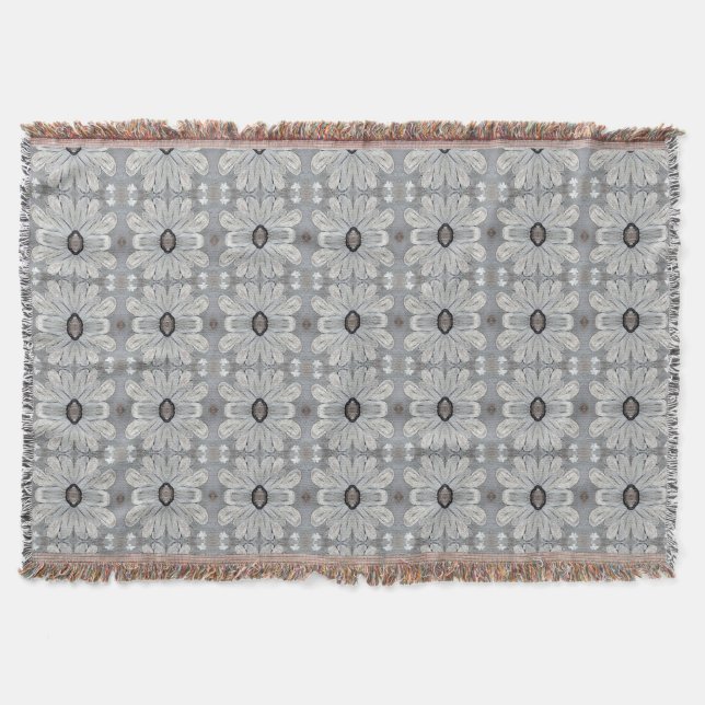 Beige With White Throw Blanket (Front)