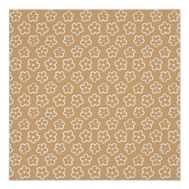 Beige Y2K Bold Wildflower Vibrant Spring Art Poster (Front)
