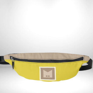 Beige yellow white waist belly travel bag
