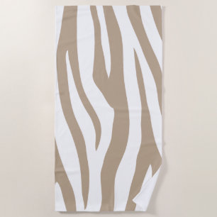 Beige zebra beach towel