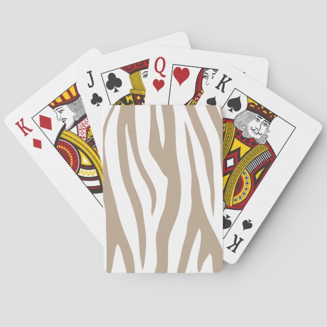 Beige zebra playing cards (Back)
