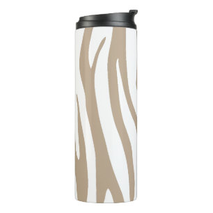 Beige zebra thermal tumbler