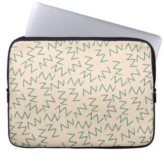Beige Zig Zag Chic Laptop Sleeve