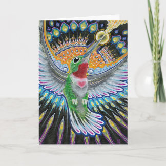 Beija Flor ("Flower Kisser") Hummingbird Painting Card
