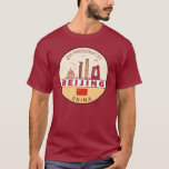 Beijing China City Skyline Emblem T-Shirt<br><div class="desc">Beijing minimalist,  colourful art design featuring monuments and landmarks of the city in China.</div>